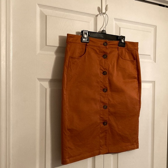 LOFT Dresses & Skirts - Loft Outlet Orange Button Down Skirt